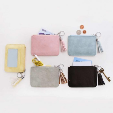 Women Ultra-thin Coin Bags  Purse Color - Black (Yellow,Pink,Blue,Grey)