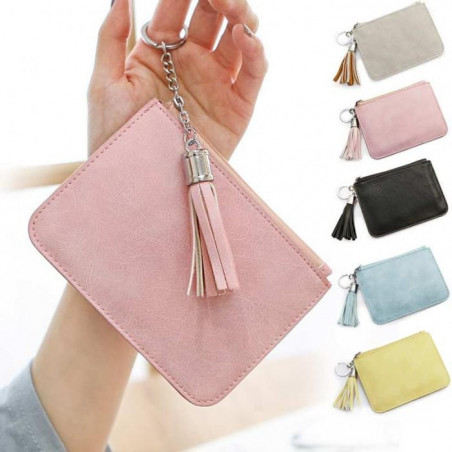 Women Ultra-thin Coin Bags  Purse Color - Black (Yellow,Pink,Blue,Grey)