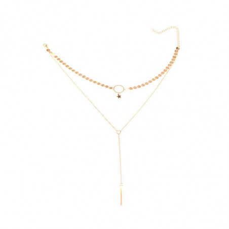 Long Necklace star  for a  woman (Color Gold or Silver)