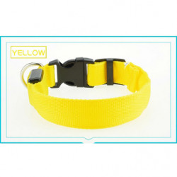 LED Nylon Dog Collar and for Cat Color - White (Red,Dark Turquoise,Green,Yellow,Pink)