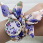 shady Ladies Butterfly orchid flower cloth wristwatch Color - Red (Orange, Yellow, Dark Violet)