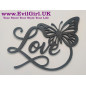 Love and Butterfly  Wall Decoration – Black Wall Art with a Touch of Romance and Nature