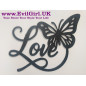 Love and Butterfly  Wall Decoration – Black Wall Art with a Touch of Romance and Nature