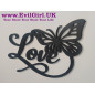 Love and Butterfly  Wall Decoration – Black Wall Art with a Touch of Romance and Nature
