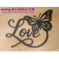 Love and Butterfly  Wall Decoration – Black Wall Art with a Touch of Romance and Nature