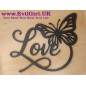 Love and Butterfly  Wall Decoration – Black Wall Art with a Touch of Romance and Nature