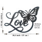 Love and Butterfly  Wall Decoration – Black Wall Art with a Touch of Romance and Nature
