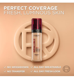L'Oreal Infallible 32h Fresh Wear Foundation Long-Lasting Face Foundation 200